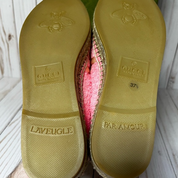 Gucci Pilar GG Espadrille Flat Pink Sz 37.5 / 7.5 - Picture 13 of 13
